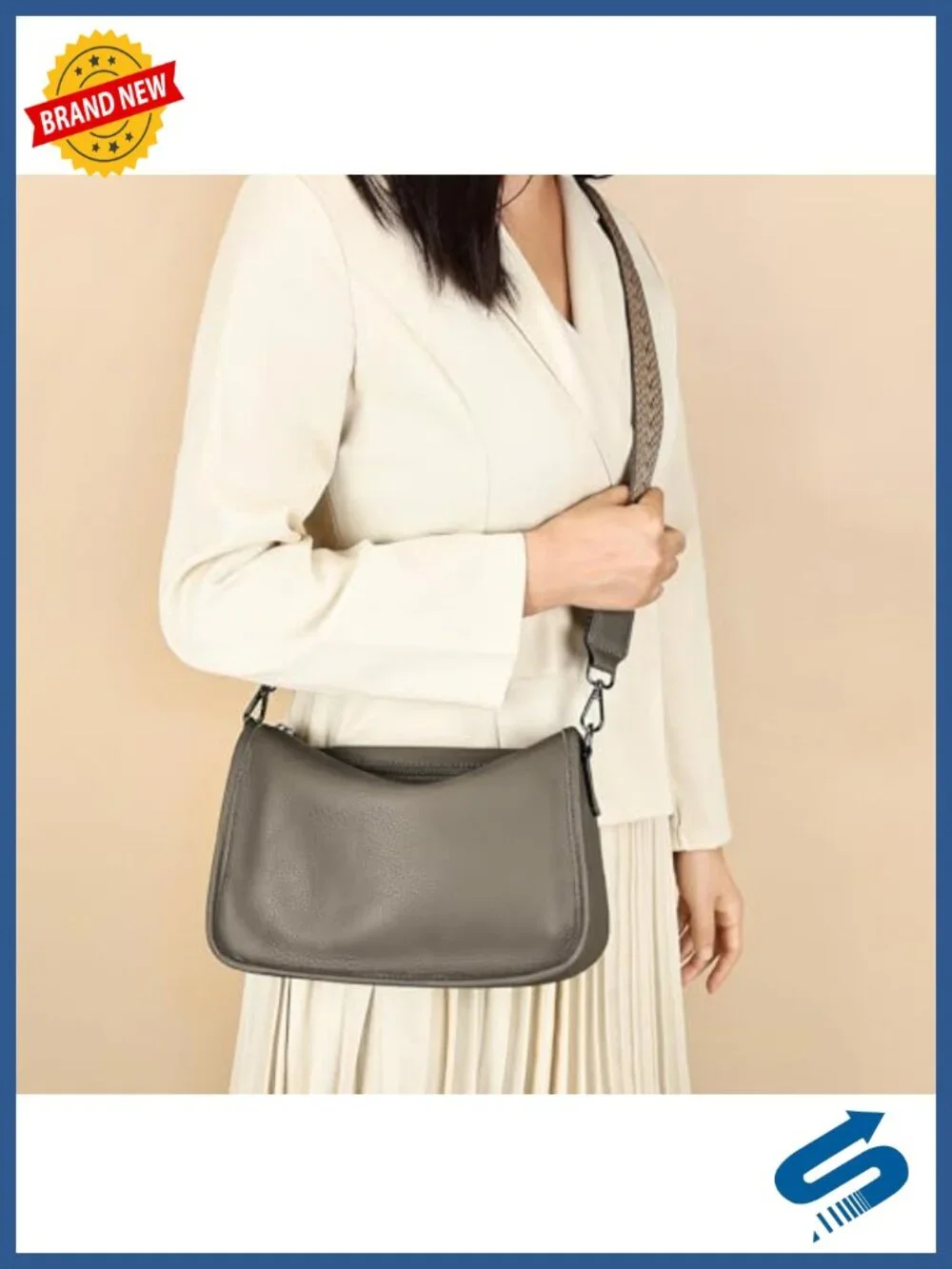 Genuine Leather Crossbody Bag Small Hobo Purse Adjustable Strap